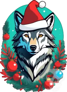 Santa Wolf Shirt 2024 Design